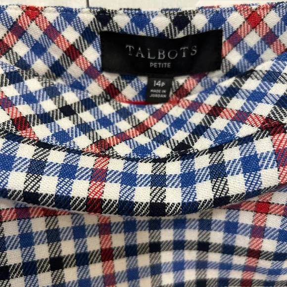 Talbots Women's Skirt 14P Red White Blue/Black Striped A-Line Lined Side Zipper. - Picture 8 of 8